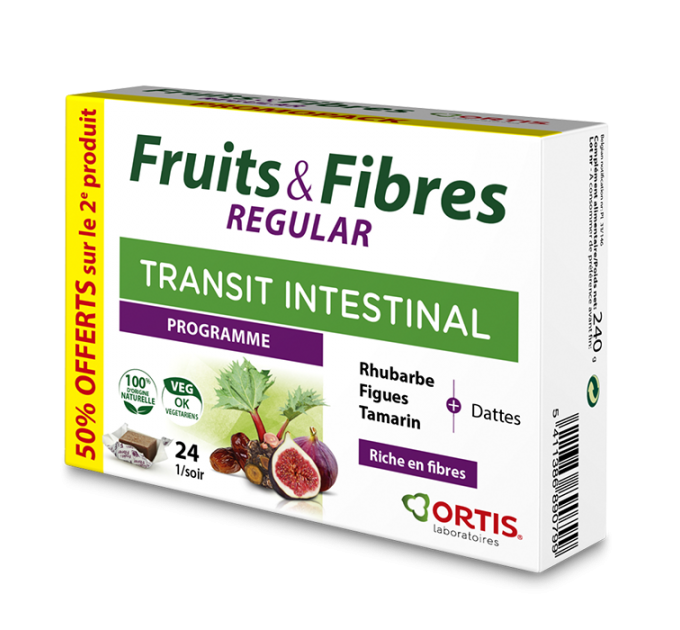 Комплекс для кишечника FRUITS & FIBRES Regular Transit Intestinal ORTIS 2х24 кубика