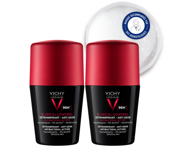 Шариковый дезодорант Clinical Control 96H, L’expertise VICHY homme 2 шт