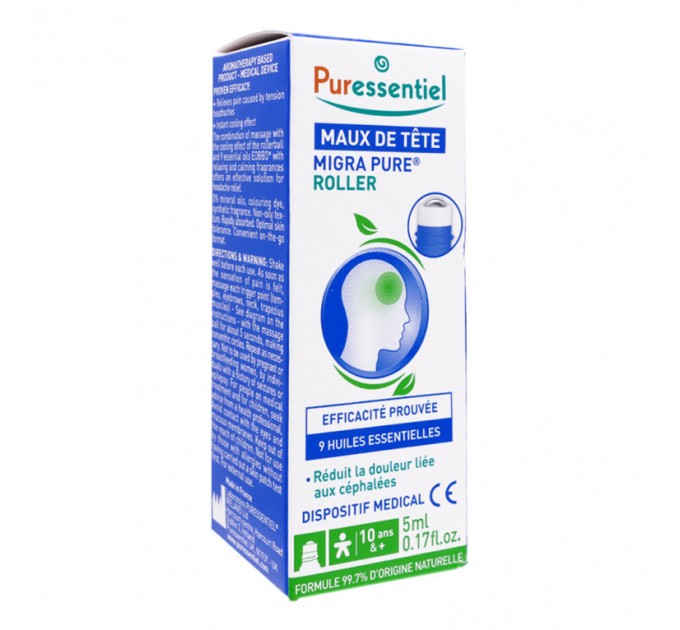 Роллер от головной боли Puressentiel MIGRA Pure Maux de Tete с 9 эфирными маслами