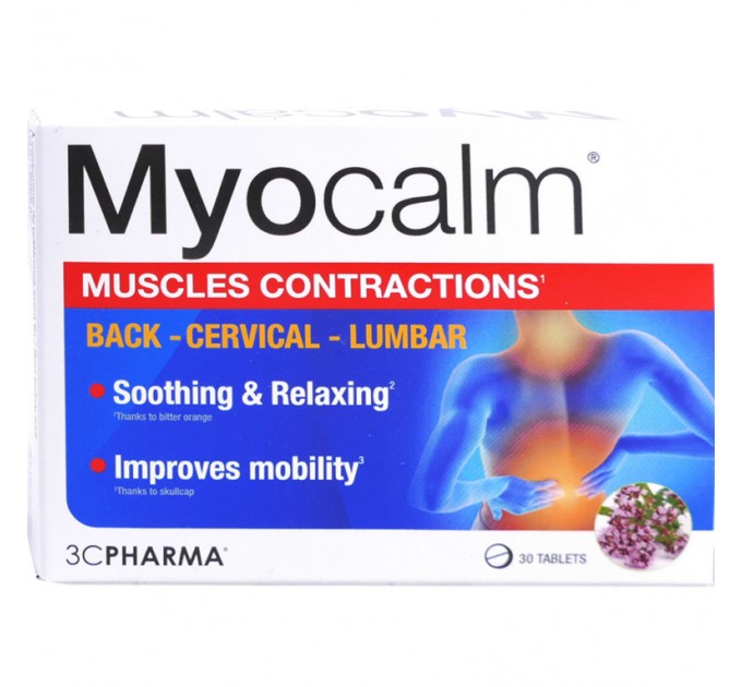 Комплекс от мышечных спазм MYOCALM Contractions Musculaires 3C Pharma 30 таблеток