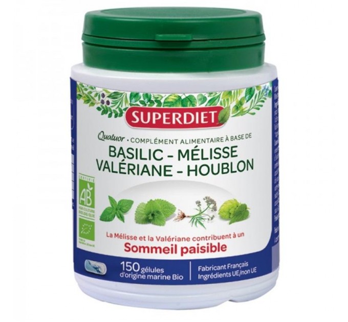 Комплекс от бессоницы Quatuor Sommeil Paisible de SUPER DIET 150 капсул