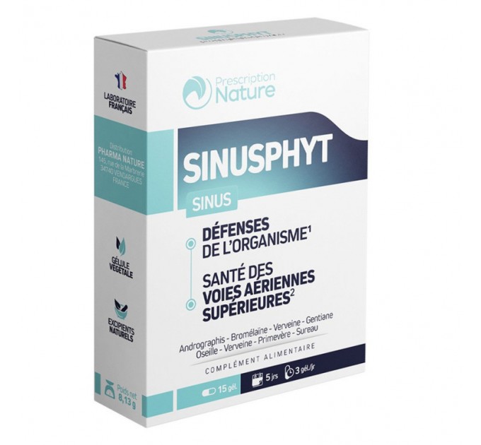 Комплекс для дыхательных путей SINUSPHYT Prescription nature 15 капсул