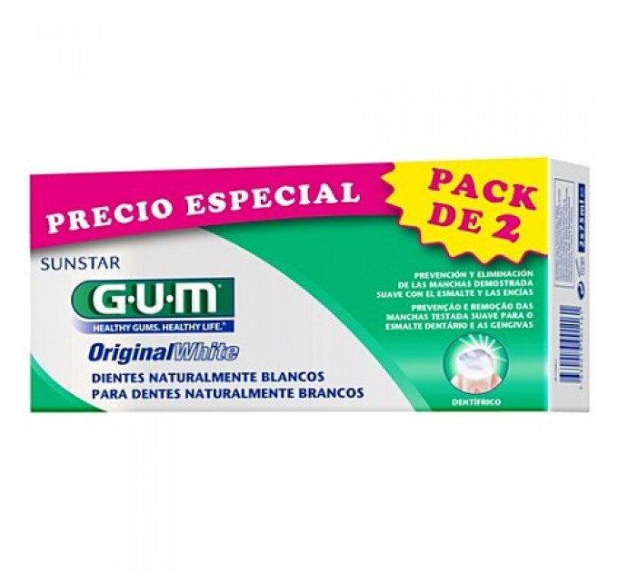 Отбеливающая зубная паста GUM Original White 2 шт