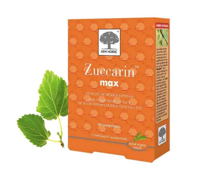 Добавка для контроля уровня сахара в крови Zuccarin Max du laboratoire NEW NORDIC 60 таблеток