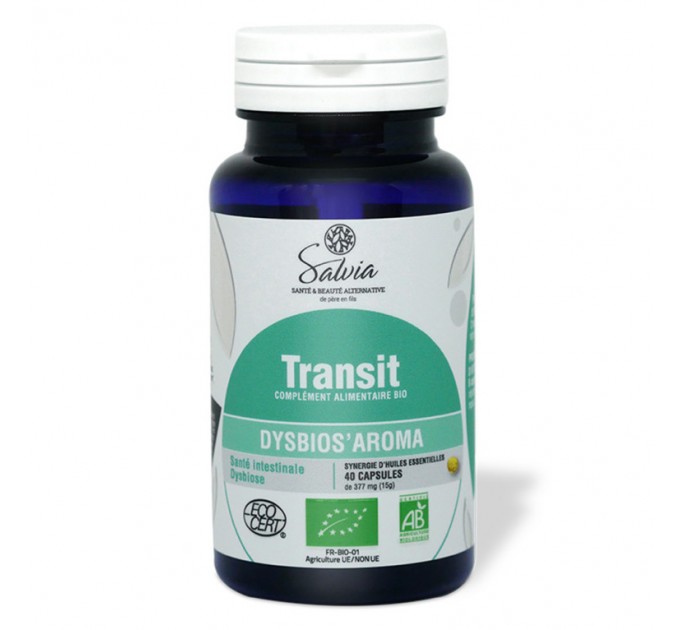 Органические капсулы для пищеварения Salvia Dysbios'Aroma Transit 40 капсул