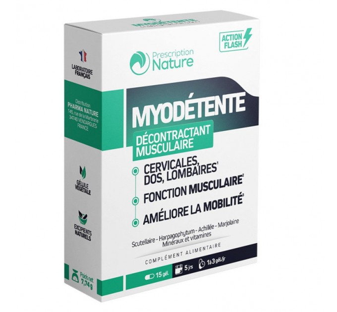 Комплекс для мышц и суставов Prescription Nature MYODETENTE 15 капсул