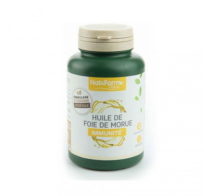 Натуральный жир печени трески Huile de Foie Morue Nat&Form 200 капсул