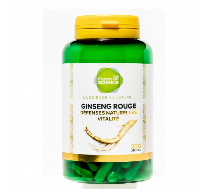 Органический имбирь Pharmascience Ginseng Rouge 200 капсул