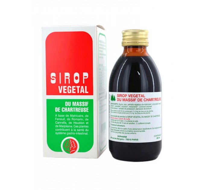 Сироп для здоровья ЖКТ Sirop végétal Massif de Chartreuse 200 мл