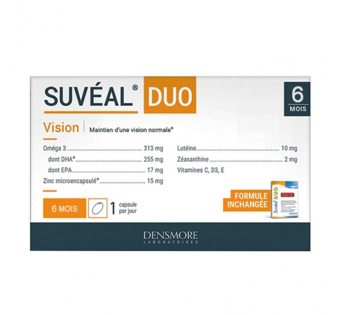 Пищевая добавка для глаз Suvéal Duo 180 капсул