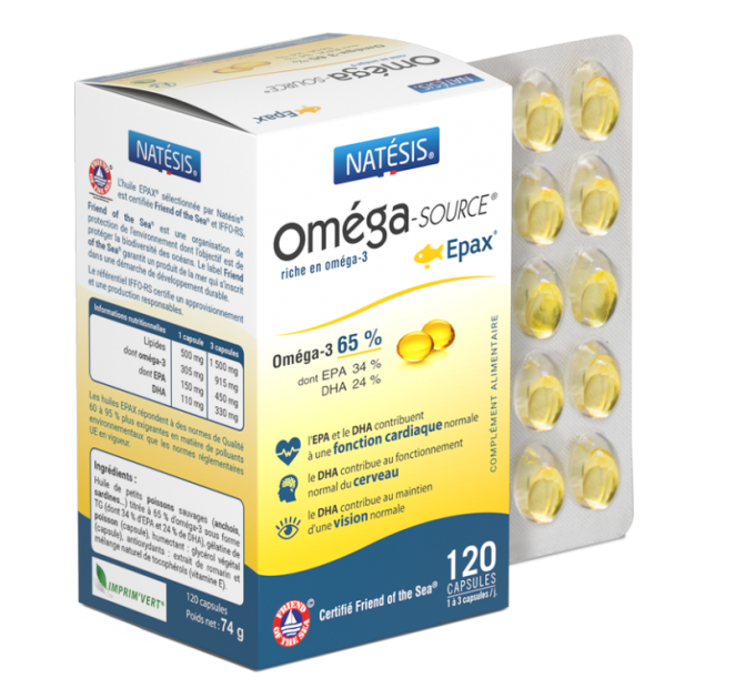 Комплекс с Омега 3 Oméga Source Riche en Oméga-3 NATESIS 120 капсул