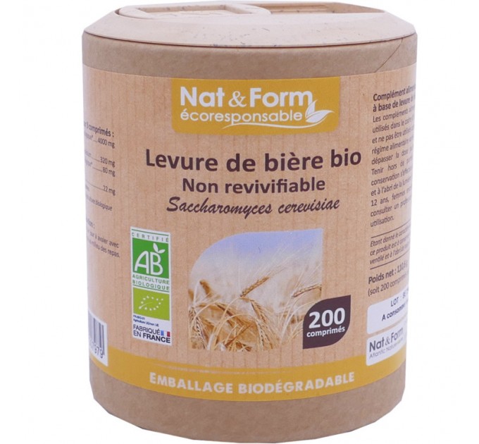 Пивные дрожжи Levure de Bière Nat&Form 200 таблеток