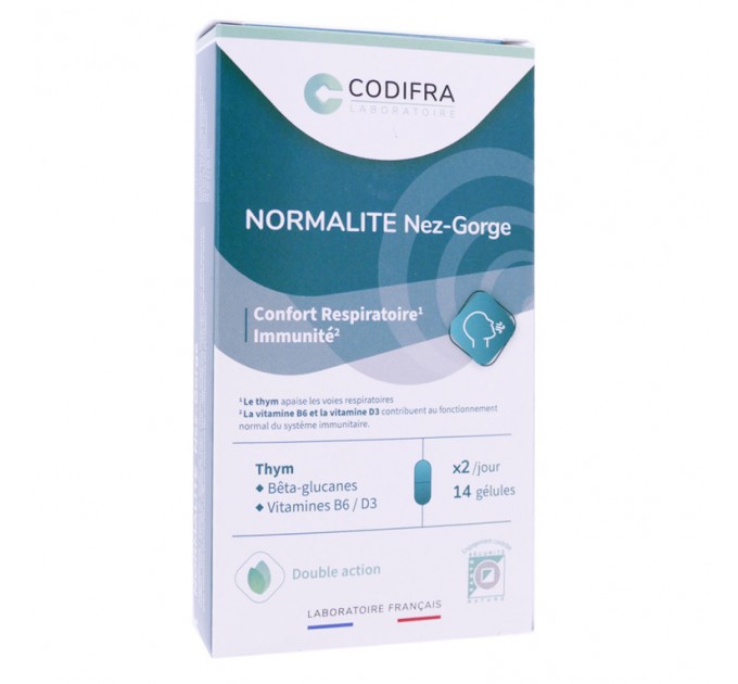 Поддержка дыхательных путей и иммунитета CODIFRA Normalite NEZ Gorge 14 капсул