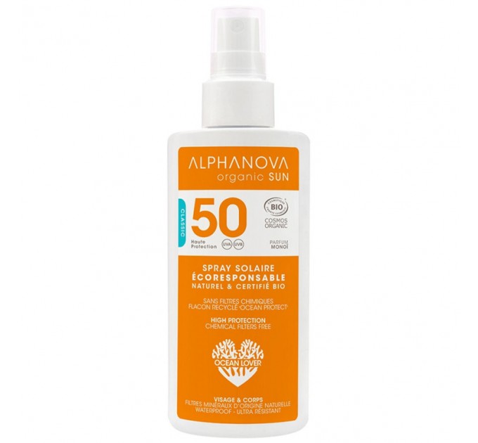 Детский солнцезащитный спрей Sun BIO SPF50 ALPHANOVA 125 g