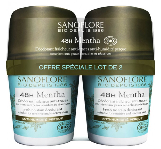 Дезодорант Sanoflore 48H Mentha 2x50 мл  