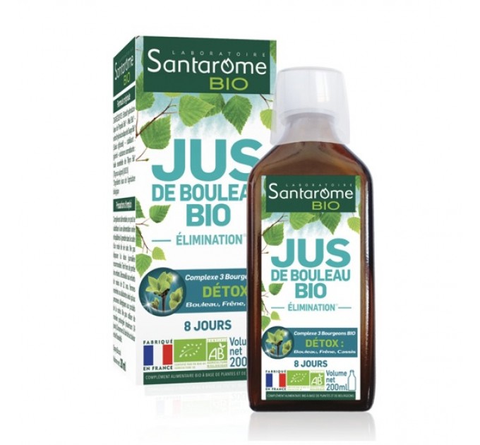 Органический березовый сок JUS DE BOULEAU bio de SANTAROME 200 мл