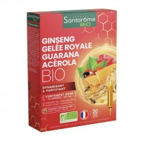 Комплекс с женьшенем Santarome Bio Ginseng Royal Jelly Guarana Booster 20 флаконов  