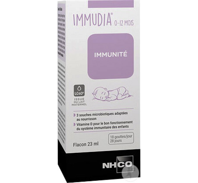 Капли для укрепления иммунитета новорожденных NHCO Nutrition Immudia Immunité 0-12 Mois 23 мл