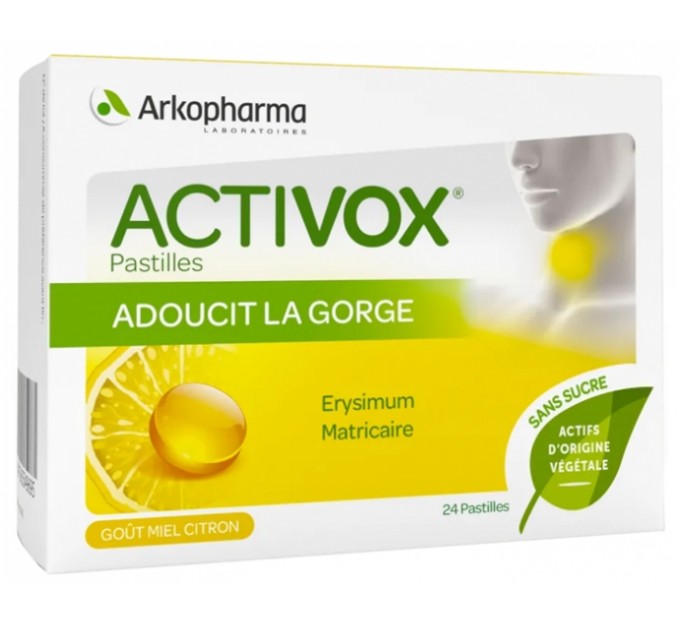 Леденцы для горла мед и лимон Arkopharma Activox Arôme Miel Citron 24 шт