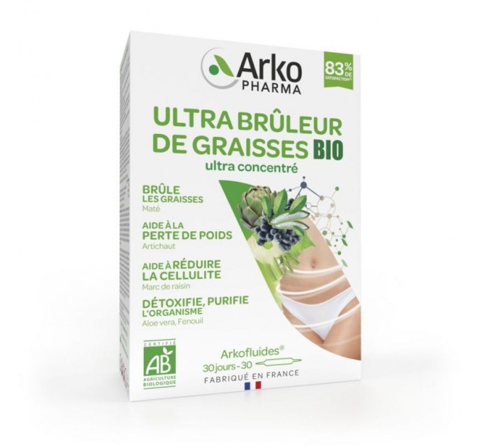 Комплекс для похудения Arkopharma Arkofluides Ultra Brûleur de Graisses Bio 30 ампул