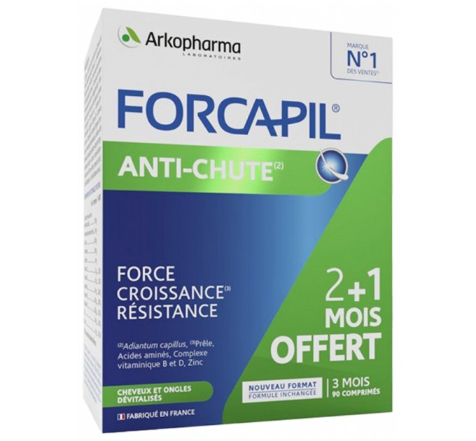 Витаминный комплекс против выпадения волос Arkopharma Forcapil Anti-Fall 3 x 30 таблеток