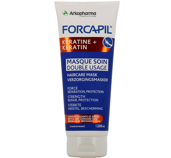 Маска для поврежденных волос Arkopharma Forcapil Kératine + Masque Soin Double Usage 200 ml