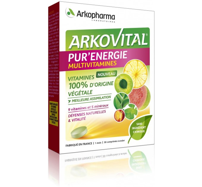 Поливитамины для восполнения энергии Arkopharma Arkovital Pur'energie 30 таблеток