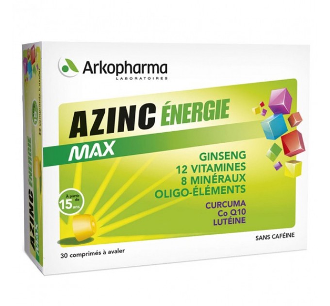 Витамины от утомляемости Azinc Energie Max Arkopharma 30 таблеток