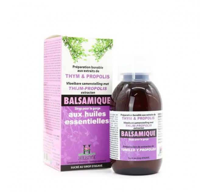 Бальзамический сироп для горла с эфирным маслом BALSAMIQUE HOLISTICA 150 мл