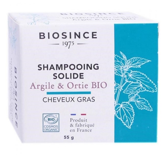 Сухой шампунь для жирных волос с алое вера и жожоба Solid Clay Shampoo BIOSINCE 55г