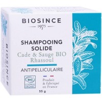 Твердый шампунь против перхоти Shampooing Solide Cade & Sauge Bio Rhassoul BIOSINCE 55г