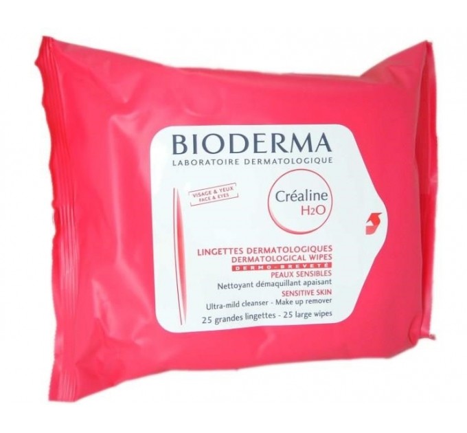 Дерматологические салфетки bioderma crealine h2o x 25