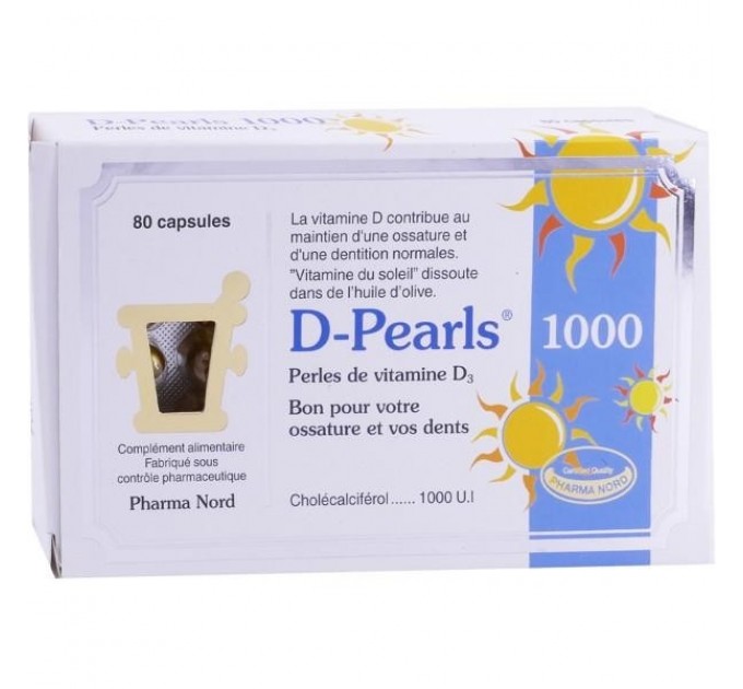 Витамин Д3 D-PEARLS 1000 Perles de Vitamine D3 PHARMA NORD