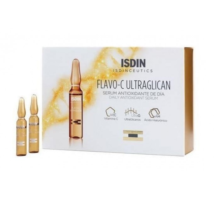 Isdin flavo-c ultraglican сыворотка 10 флаконов по 2 мл