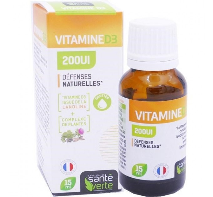 Зеленый здоровье витамин d3 200 ме естественная защита 15 мл
