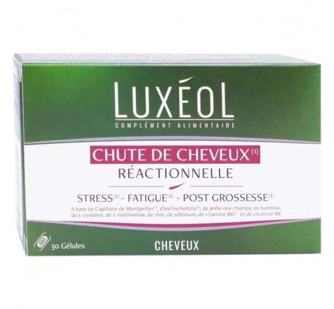 Витамины против реактивного выпадения волос LUXEOL Chute de Cheveux Réactionnelle 30 капсул