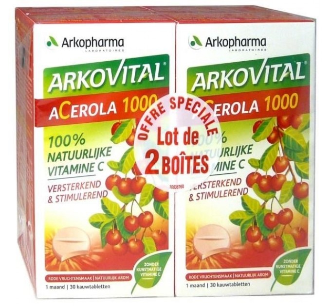 Витамины Ацерола ARKOVITAL ACEROLA Arkopharma 1000 мг сет 2 упаковки
