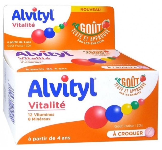 Алвитил виталит 30 жевательных таблеток со вкусом клубники