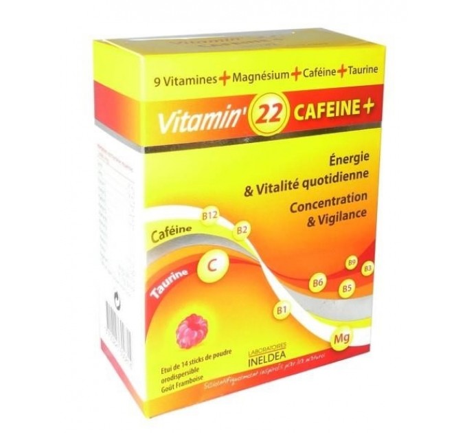 Витамины от усталости с кофеином Ineldea 22 CAFÉINE 14 стиков
