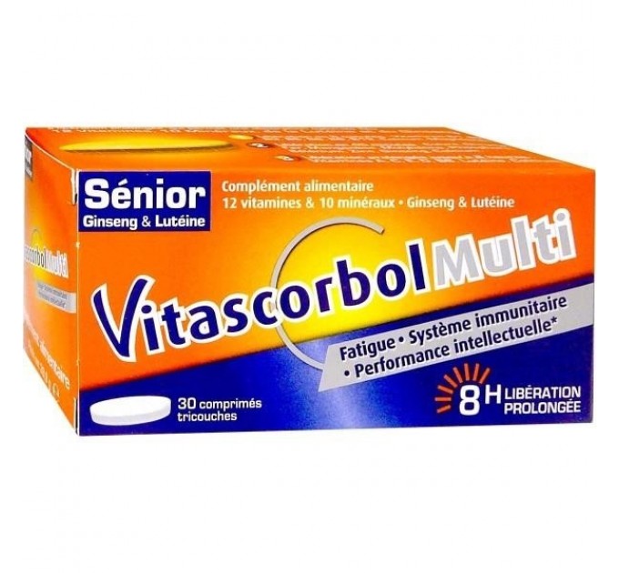 Мульти комплекс 12 витаминов и 10 минералов Vitascorbol Multi Senior 30 таблеток