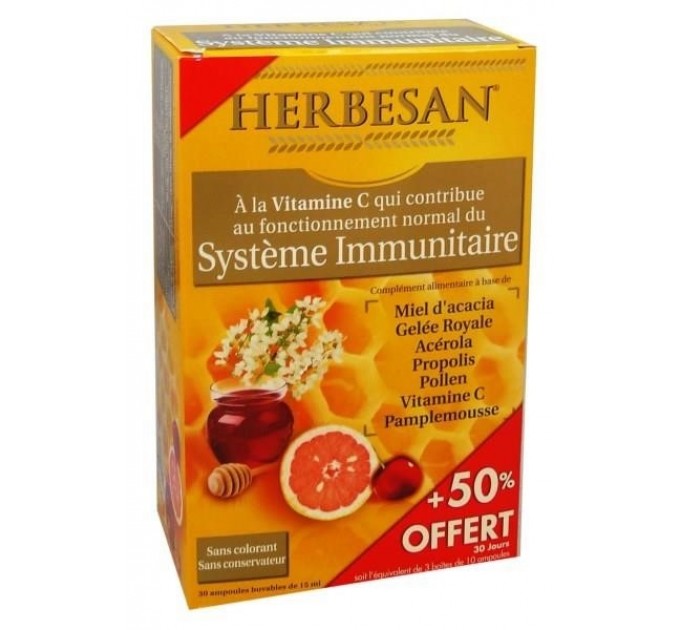 Комплекс для защиты иммунитета HERBESAN SYSTEME IMMUNITAIRE 30 ампул