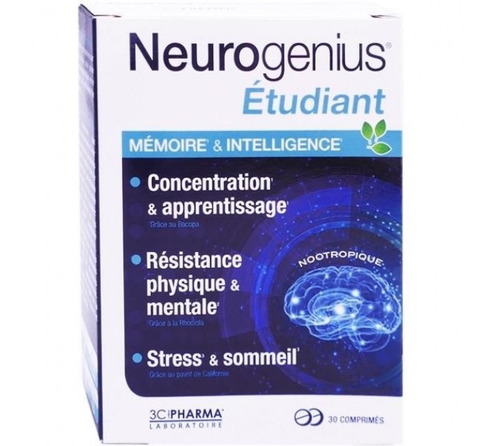 Студенческая память Neurogenius & amp; Интеллект 30 таблеток