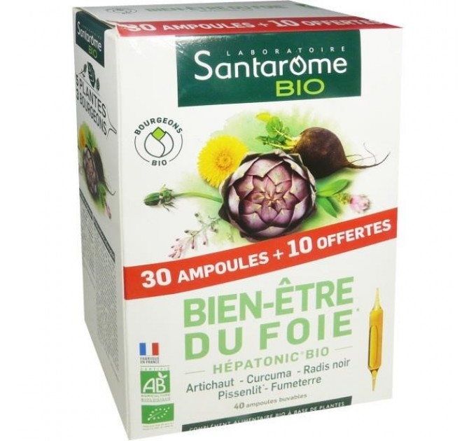 Santarome Bio Bien Etre Du Fois Hepatonic Bio 30 + 10 бесплатных флаконов