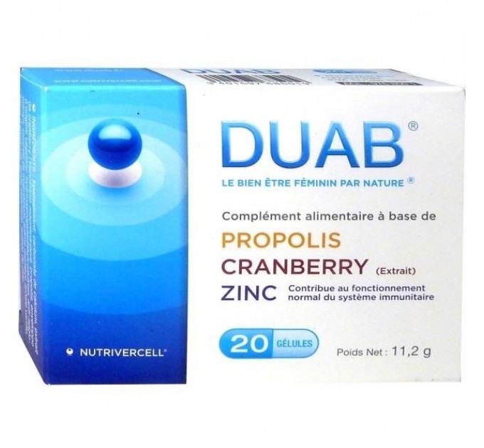Пищевая добавка для иммунитета Duab Propolis / Cranberry / Zinc 20 капсул