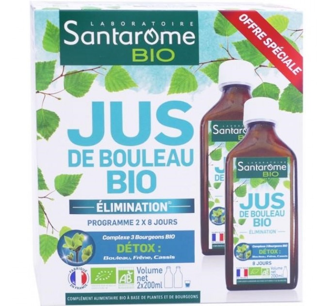 Santarome detox органический березовый сок 2x200 мл
