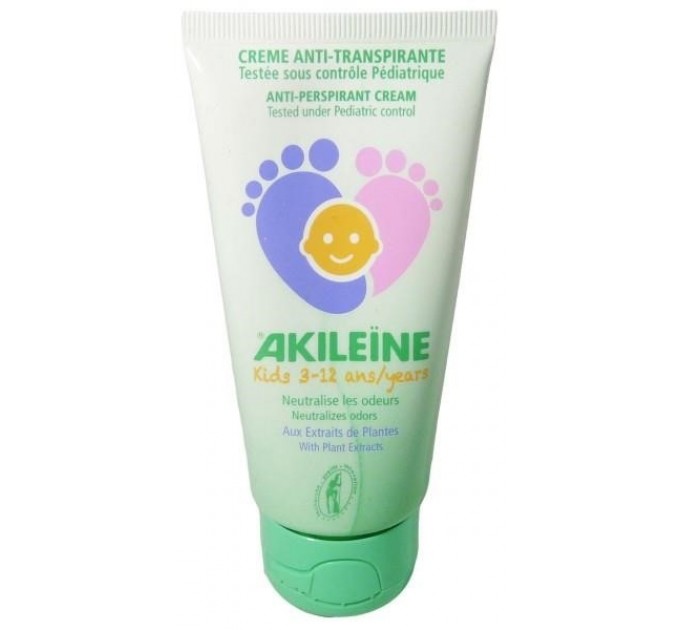Крем-антиперспирант для детских ног Akileïne Kids Crème Anti-Transpirante 75 мл