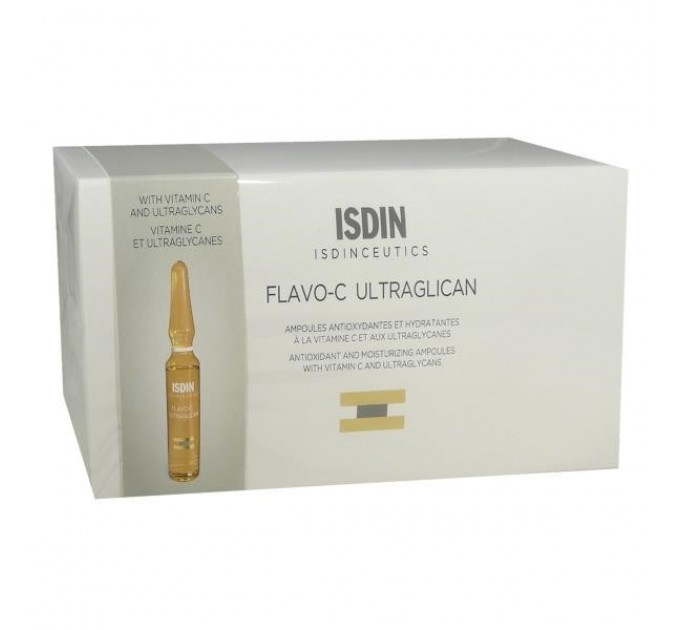 Isdin flavo-c ultraglican 30 увлажняющих флаконов по 2 мл