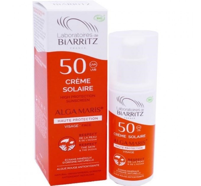 Солнцезащитный крем biarritz 50 alga maris 50 мл органический