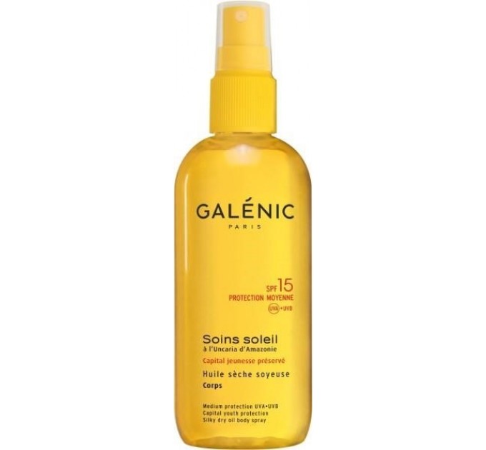 Galenic sun care шелковистое сухое масло для тела spf15