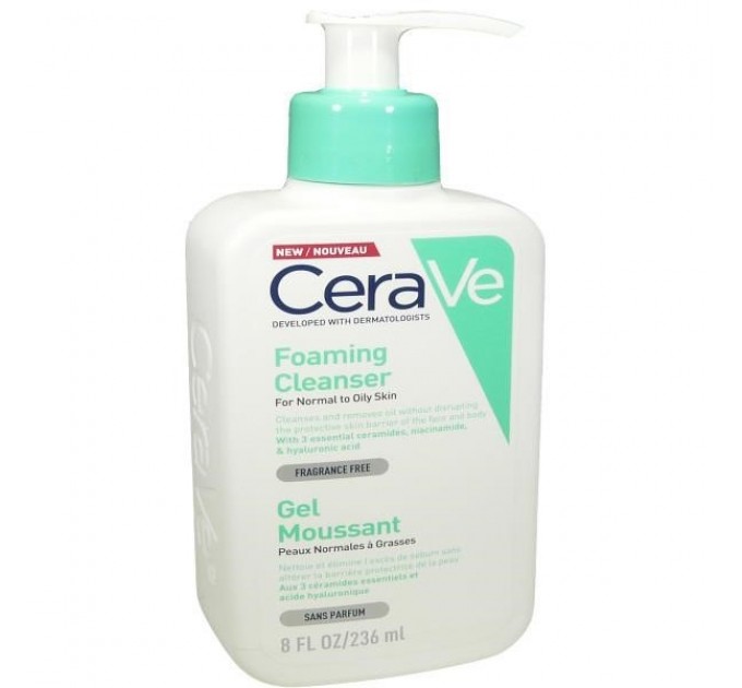Пенящийся гель cerave 236 мл для нормальной и жирной кожи